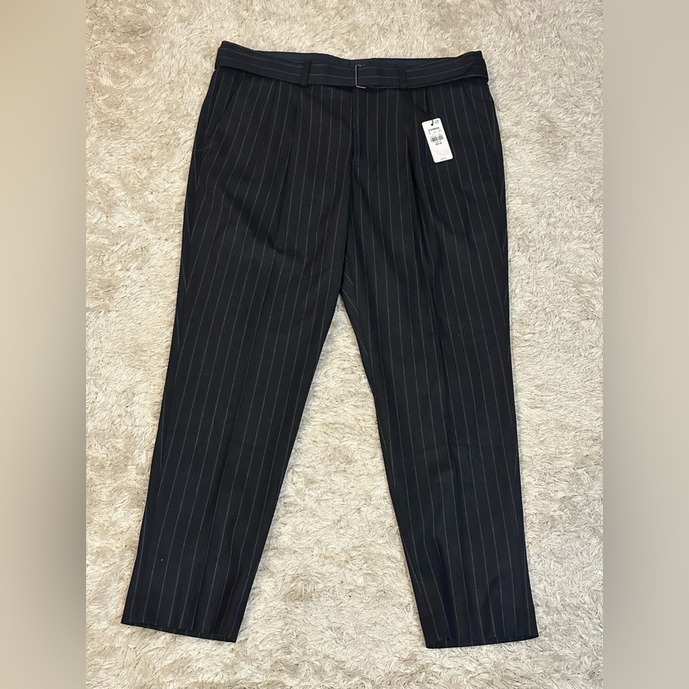 NWT Express Men's Black Striped Dress Pants 34x30
